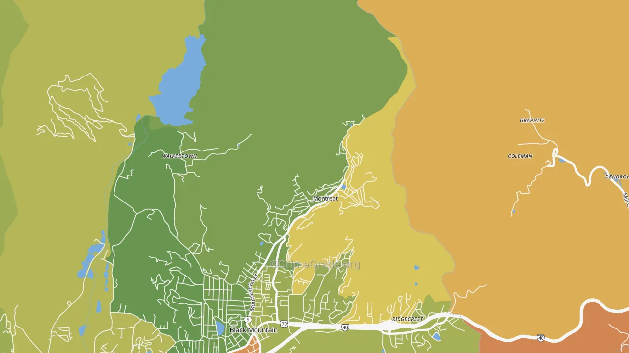 Montreat, NC Map of Assault Rates