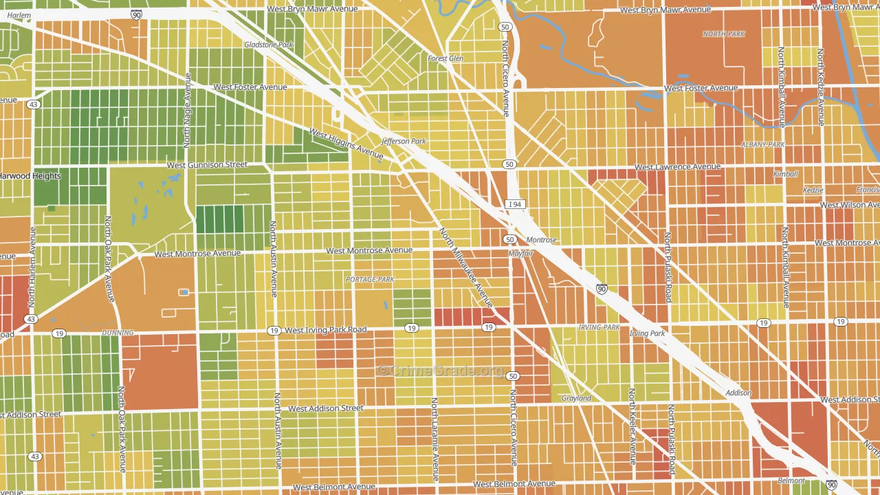 Montrose, Chicago, IL Map of Assault Rates