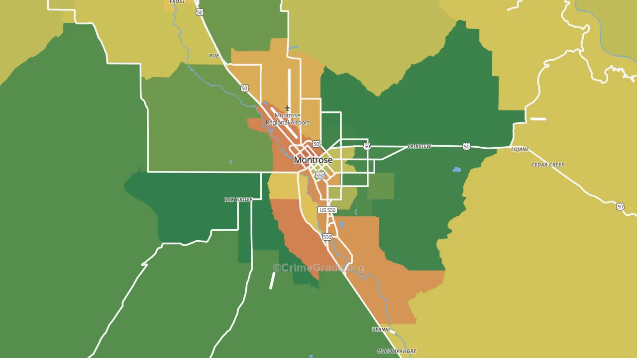 Montrose, CO Map of Assault Rates