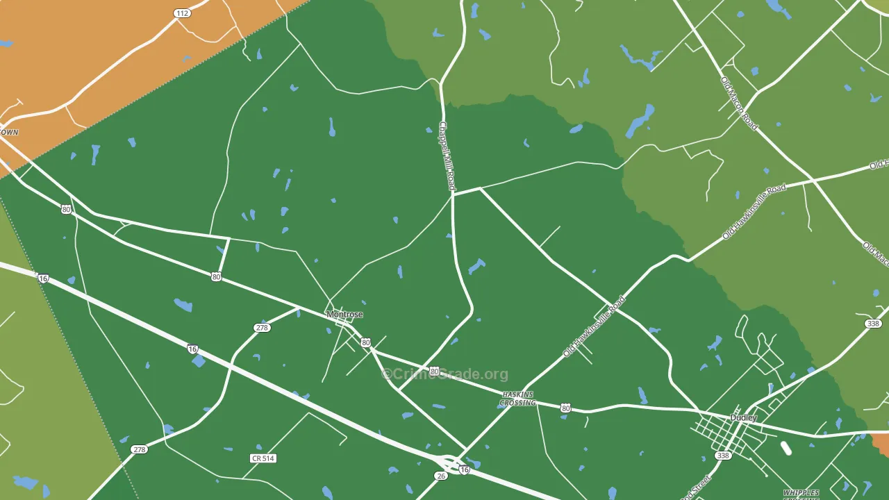 Montrose, GA Map of Assault Rates