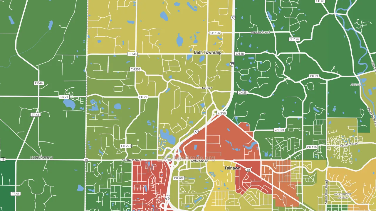 Montrose-Ghent, OH Map of Assault Rates