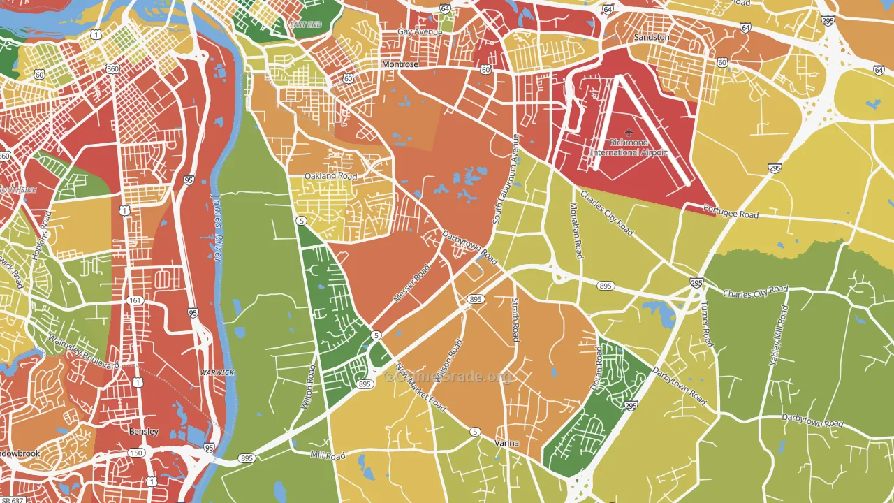 Montrose Heights, VA Map of Assault Rates