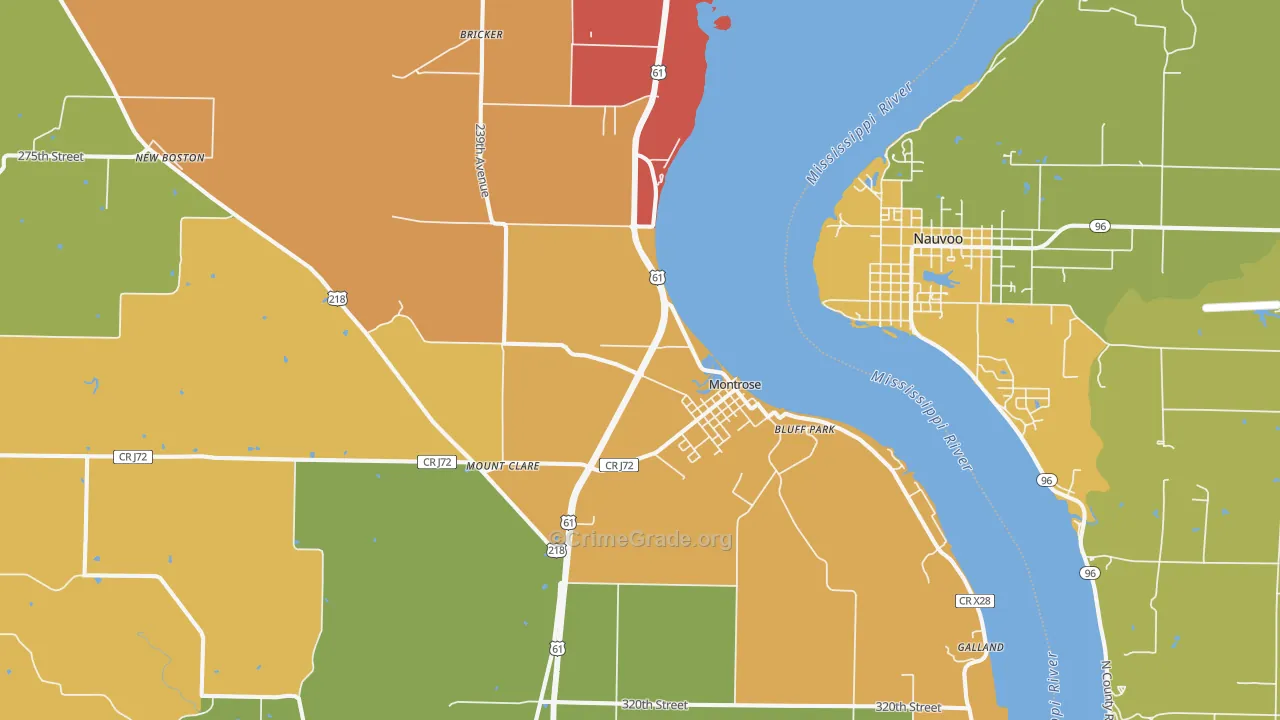 Montrose, IA Map of Assault Rates
