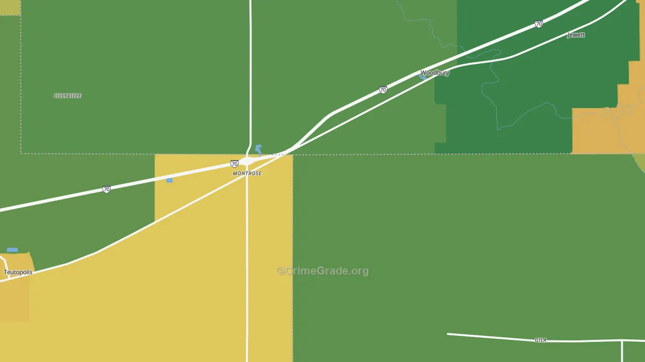 Montrose, IL Map of Assault Rates