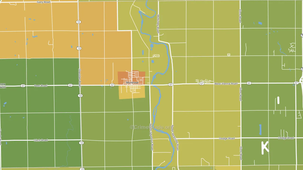 Montrose, MI Map of Assault Rates