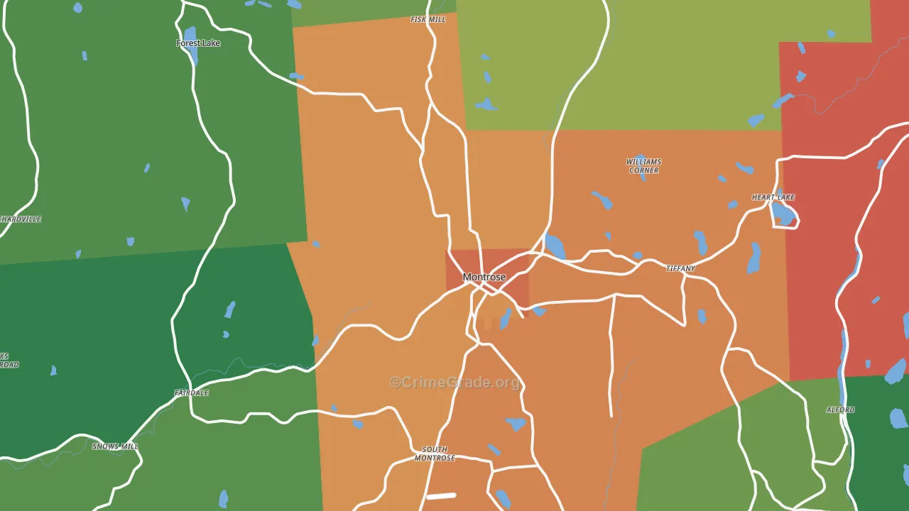 Montrose, PA Map of Assault Rates