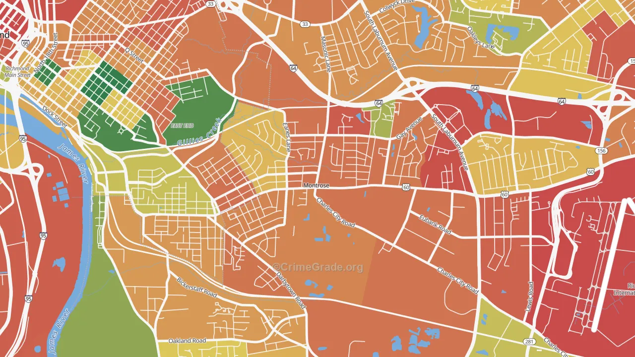 Montrose, VA Map of Assault Rates
