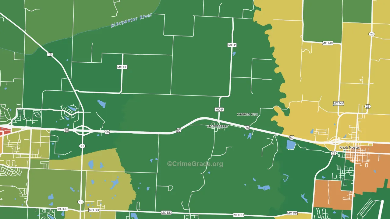 Montserrat, MO Map of Assault Rates