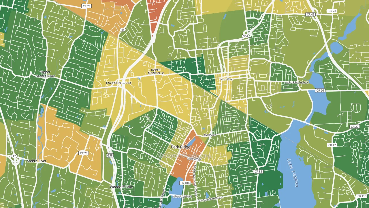 Montvale, NJ Map of Assault Rates
