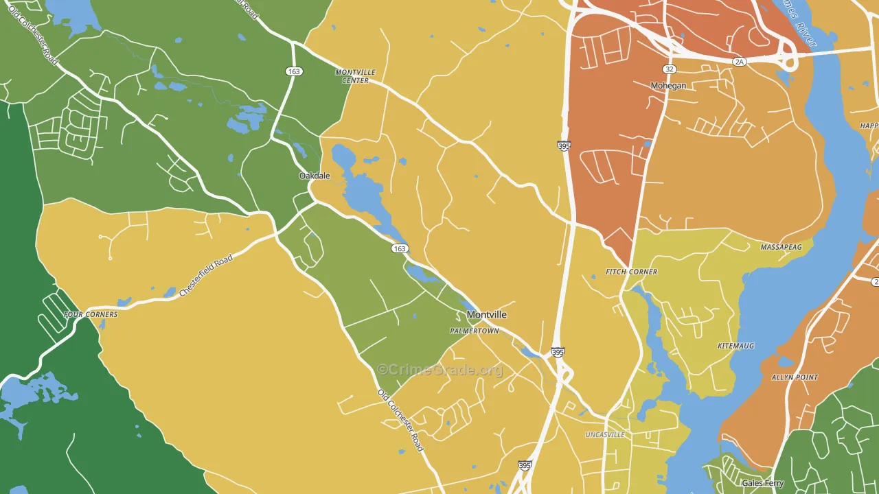 Montville, CT Map of Assault Rates