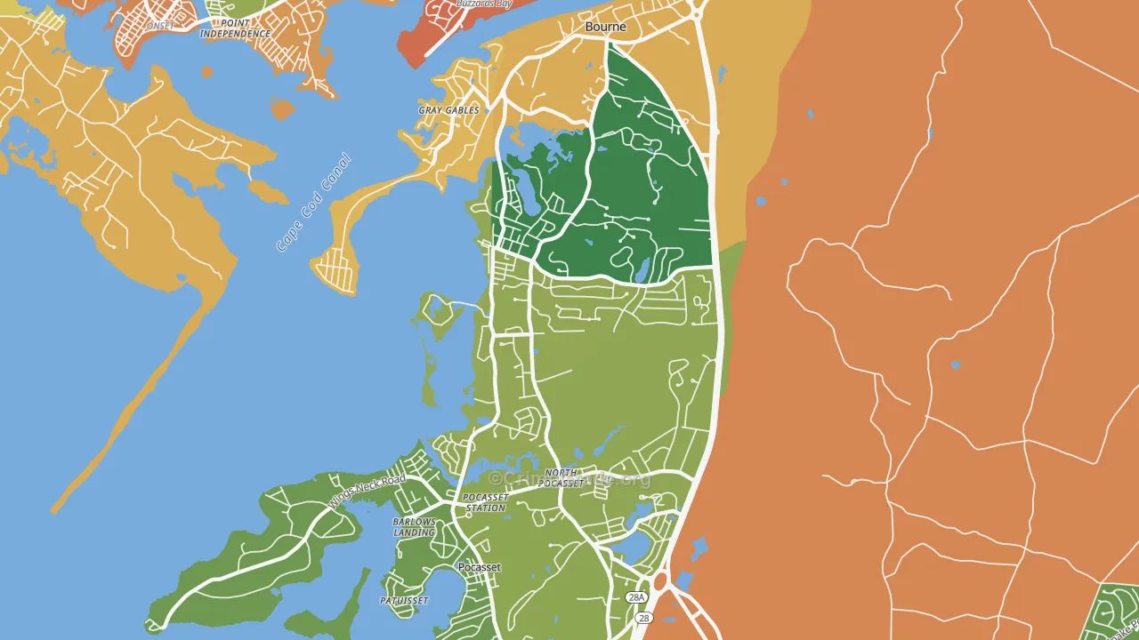 Monument Beach, MA Map of Assault Rates
