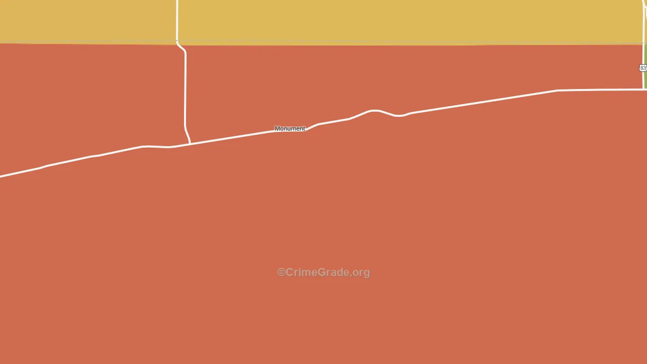 Monument, KS Map of Assault Rates