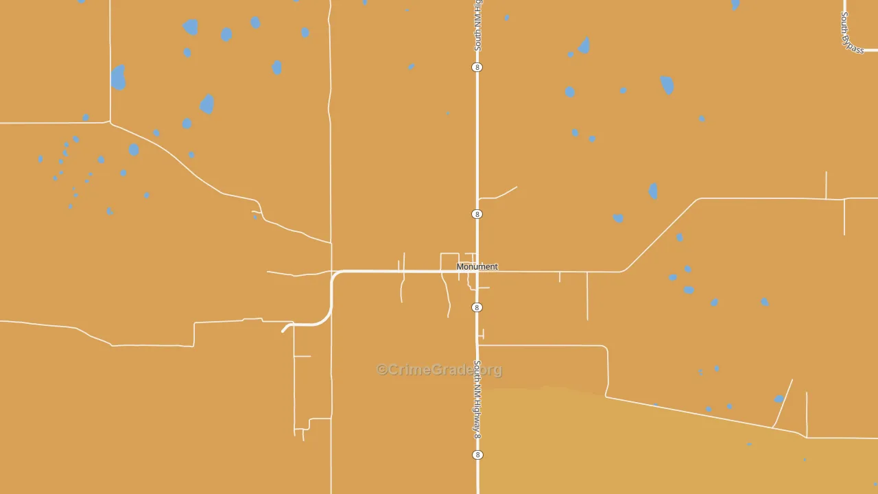Monument, NM Map of Assault Rates