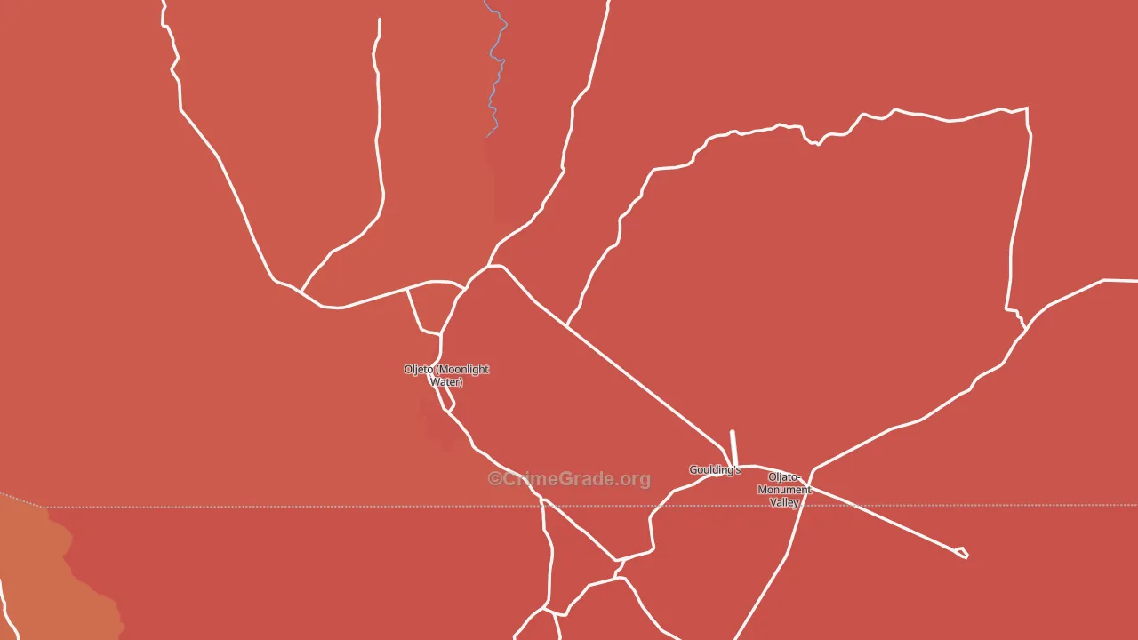 Monument Valley, UT Map of Assault Rates