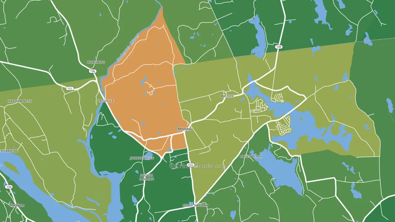 Moodus, CT Map of Assault Rates