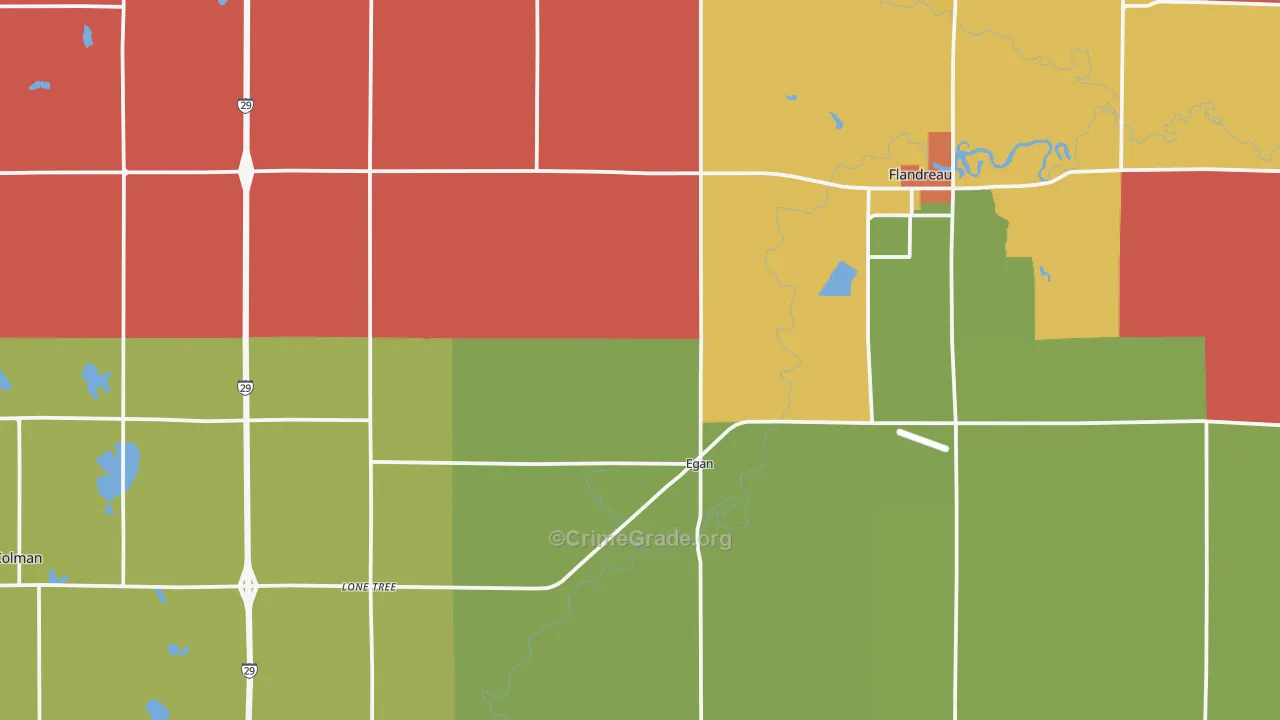 Moody County, SD Map of Assault Rates