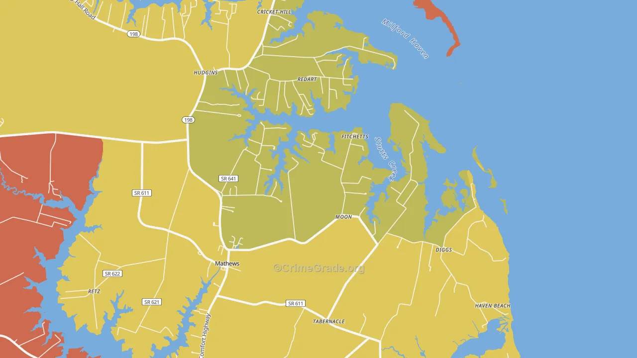 Moon, VA Map of Assault Rates