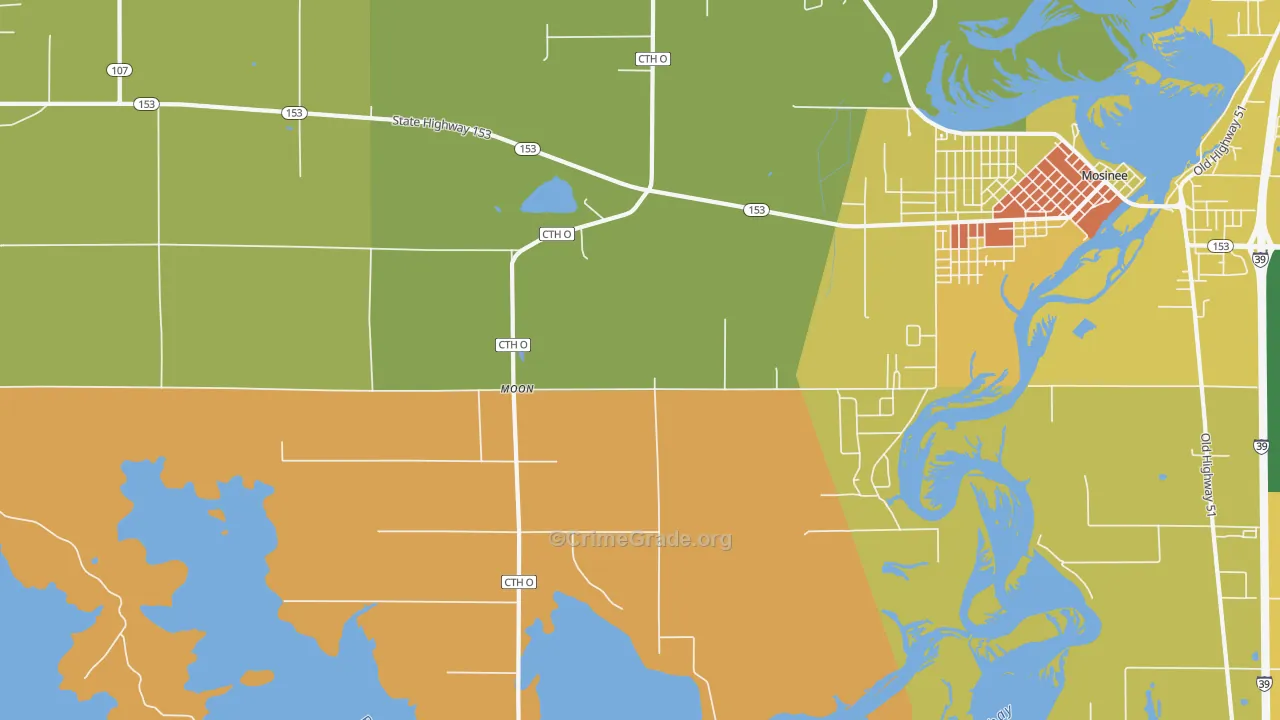 Moon, WI Map of Assault Rates