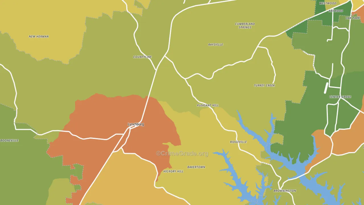 Moore County, TN Map of Assault Rates