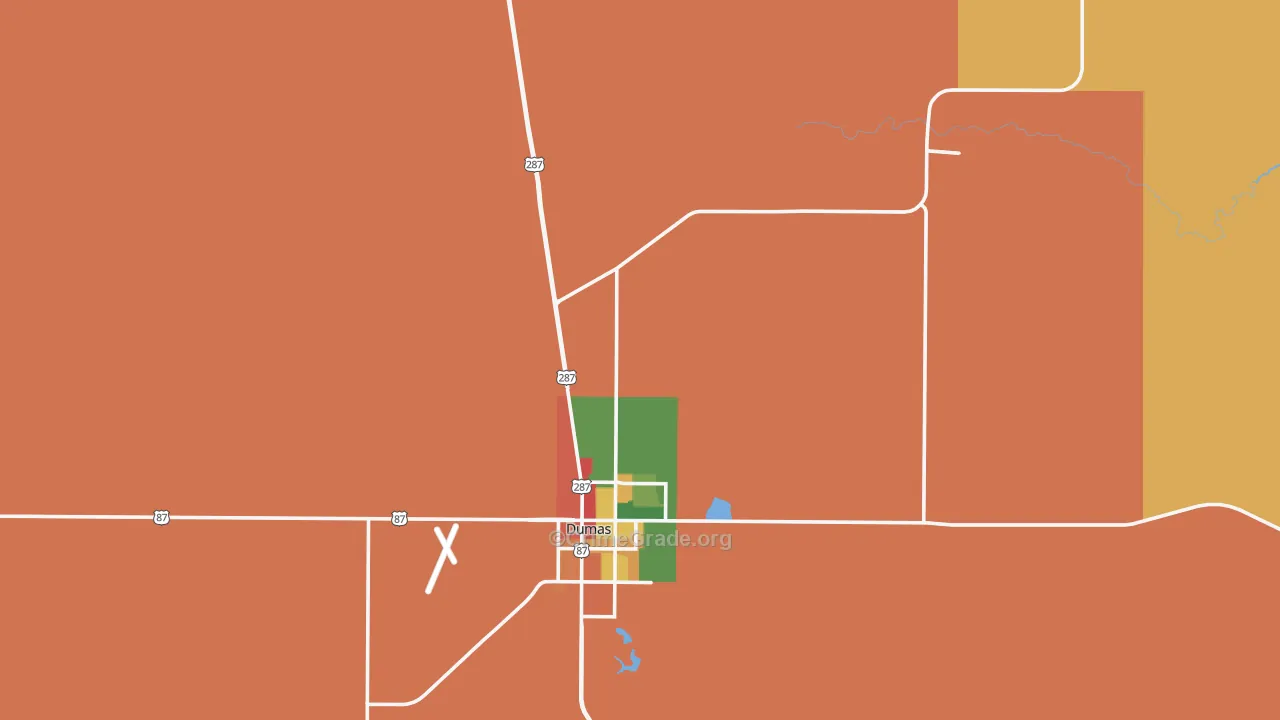 Moore County, TX Map of Assault Rates