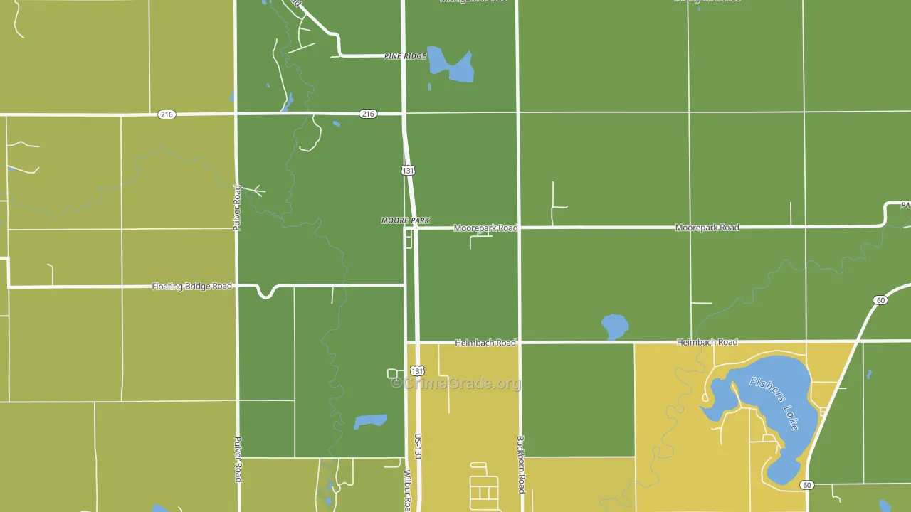 Moore Park, MI Map of Assault Rates