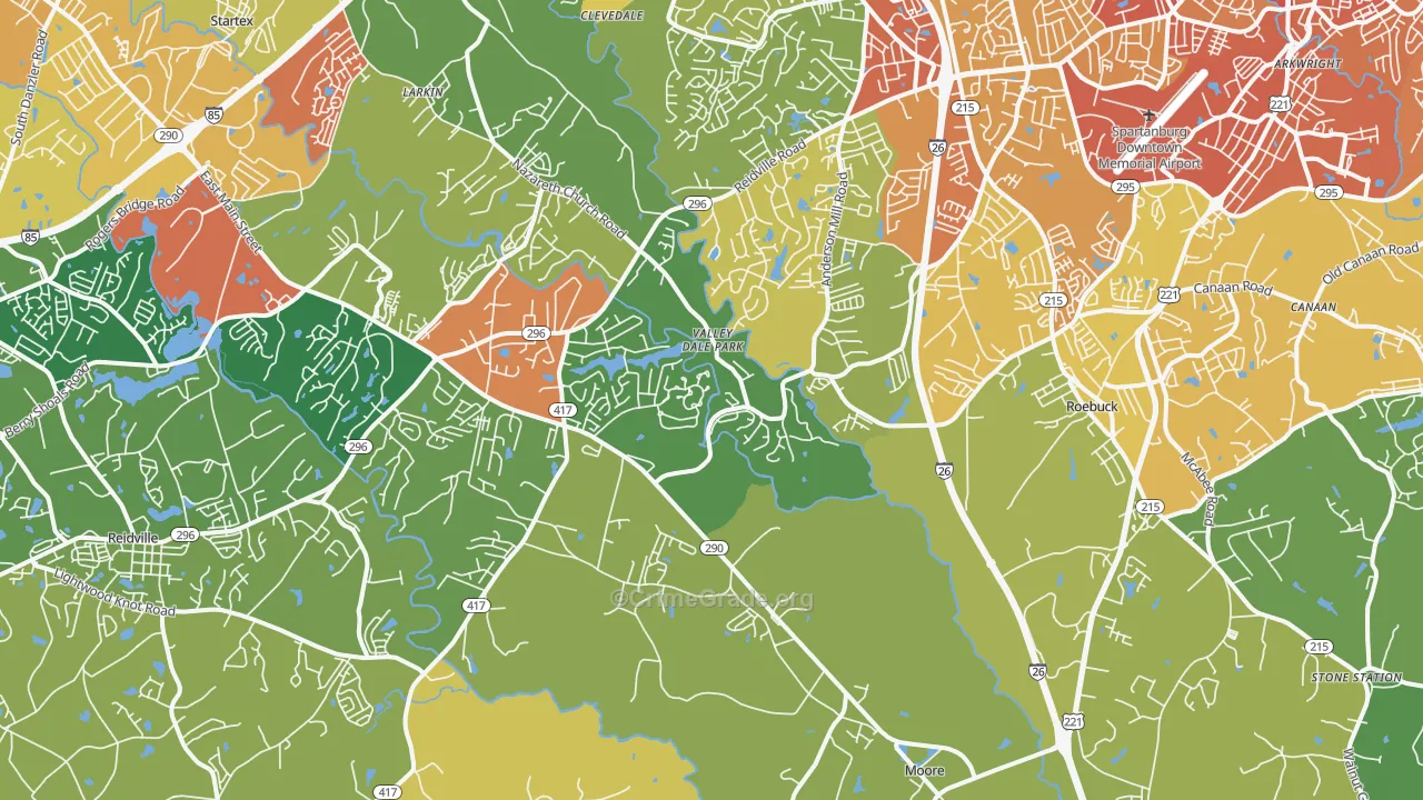 Moore, SC Map of Assault Rates