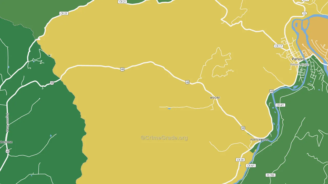 Moore, WV Map of Assault Rates