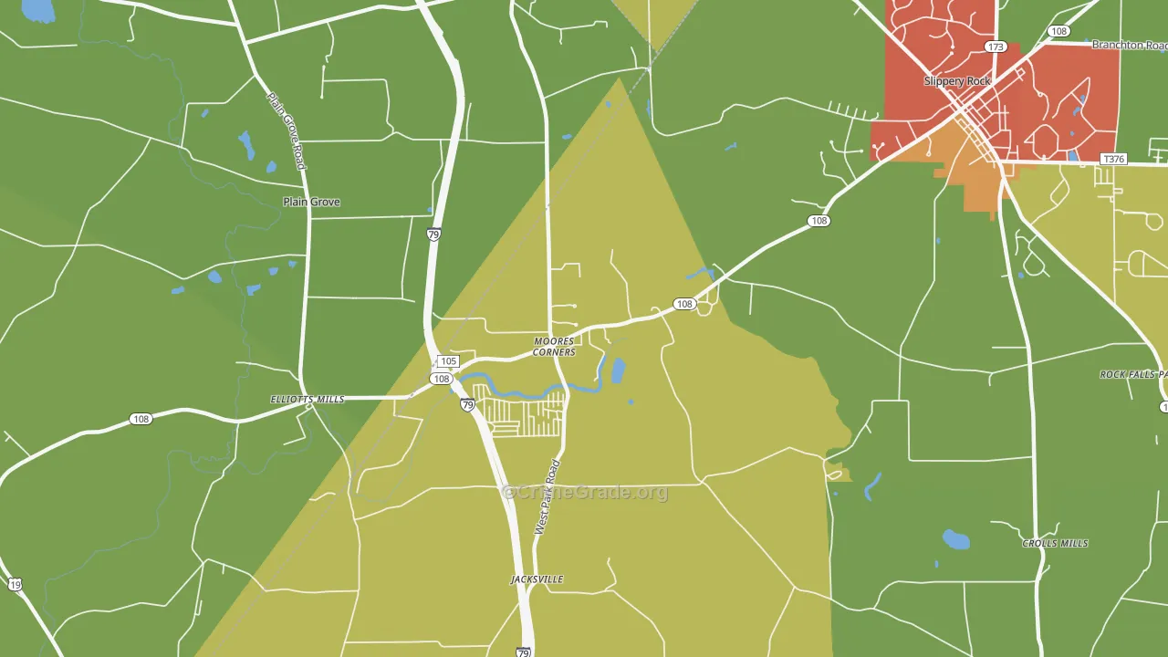 Moores Corners, PA Map of Assault Rates