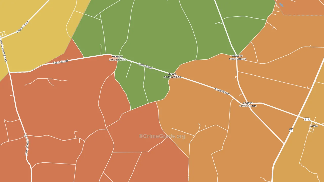 Moores Crossroads, SC Map of Assault Rates