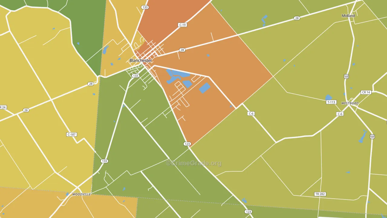 Moores Fork, OH Map of Assault Rates