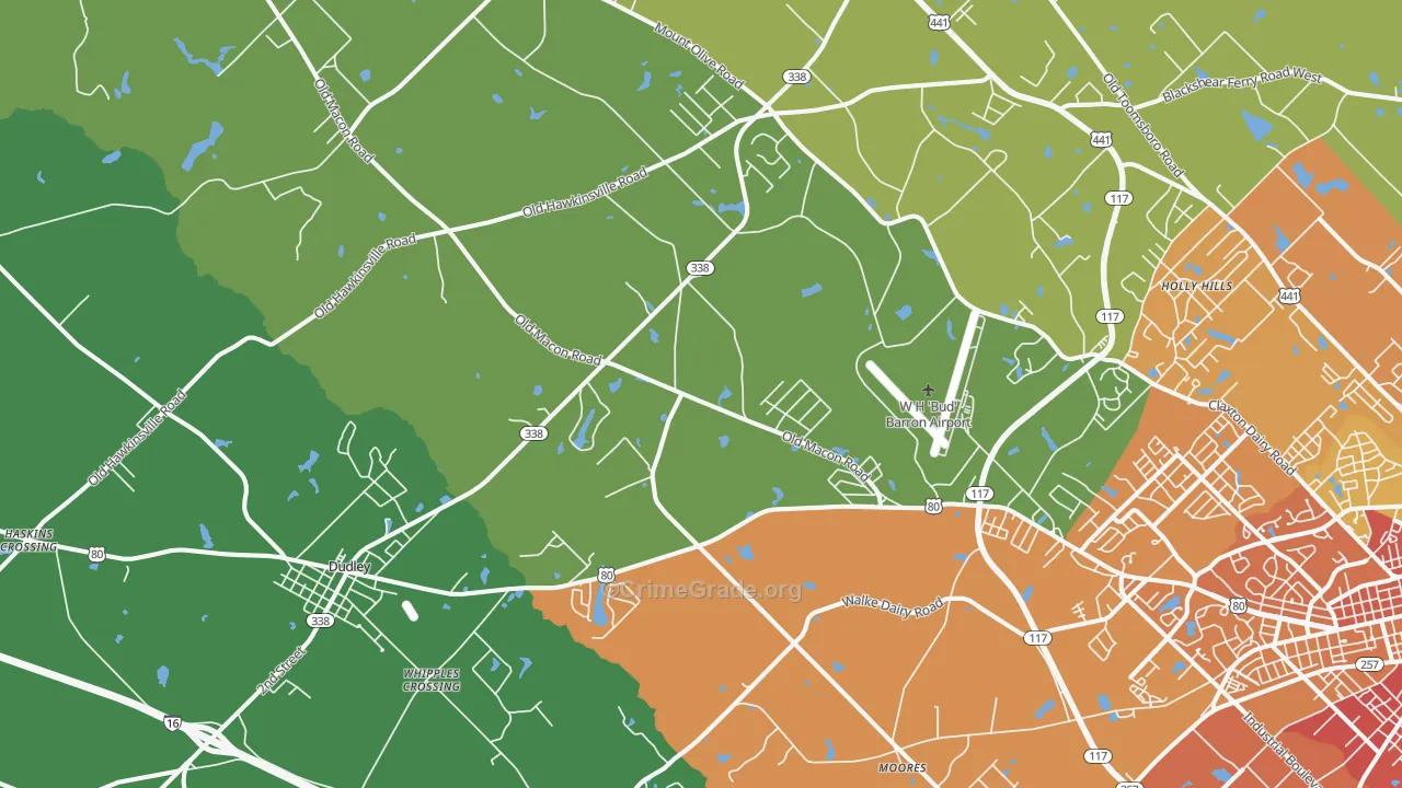 Moores, GA Map of Assault Rates