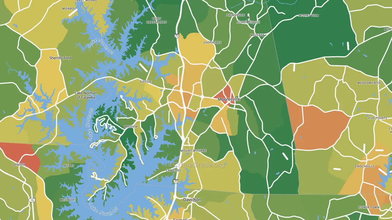 Mooresville, NC Map of Assault Rates