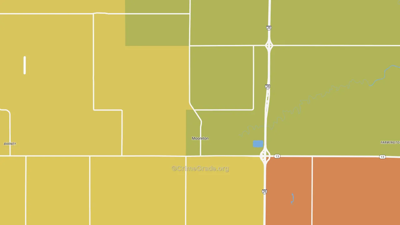 Mooreton, ND Map of Assault Rates
