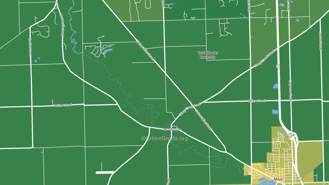 Mooreville, MI Map of Assault Rates