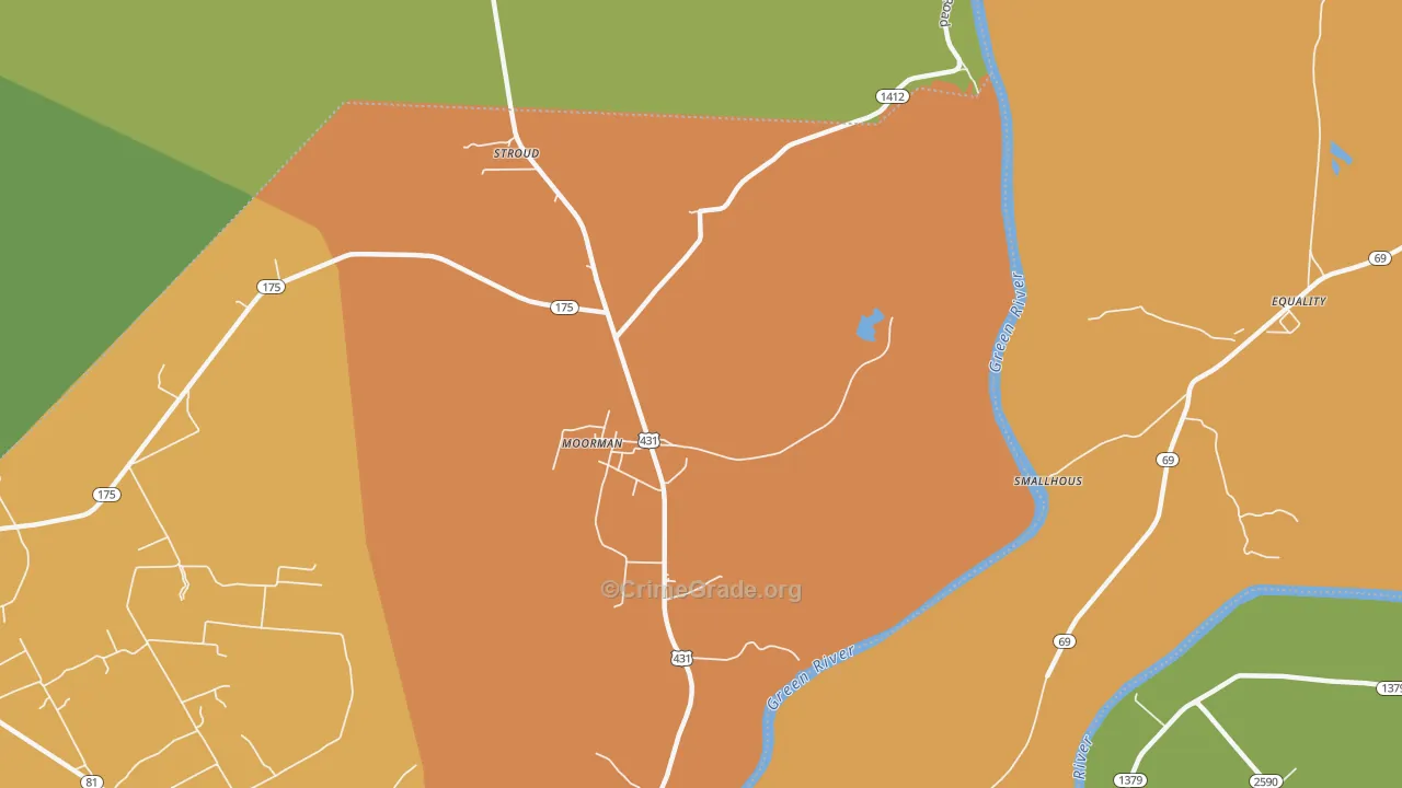 Moorman, KY Map of Assault Rates
