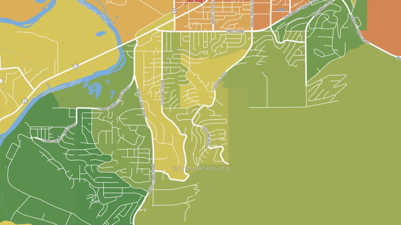 Moose Can Gully, Missoula, MT Map of Assault Rates