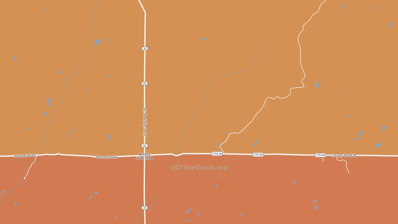 Moose Junction, WI Map of Assault Rates