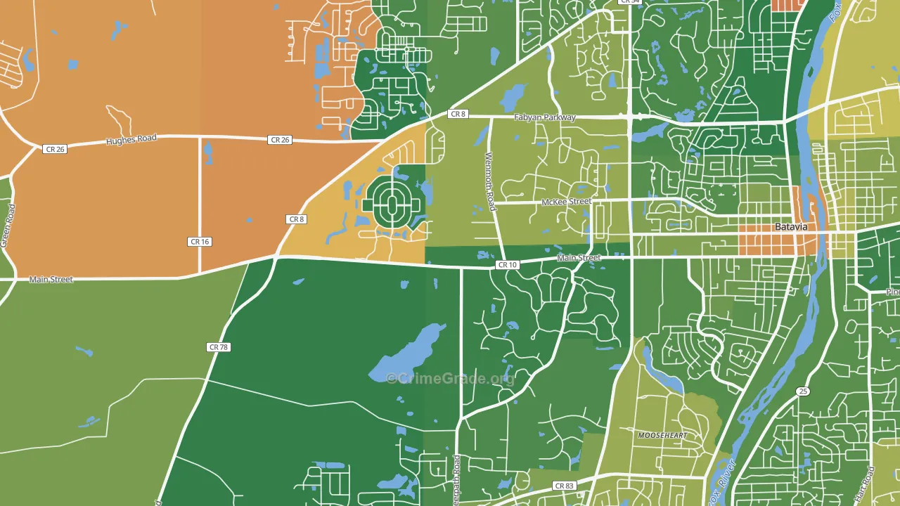 Mooseheart, IL Map of Assault Rates
