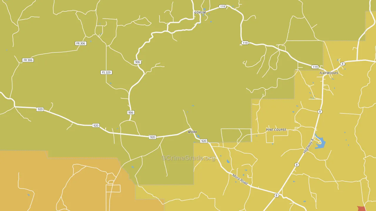 Mora, LA Map of Assault Rates