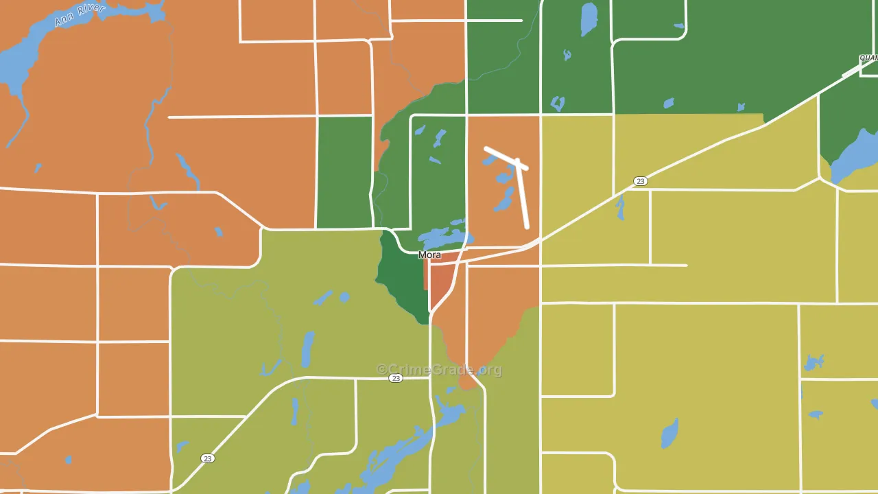 Mora, MN Map of Assault Rates