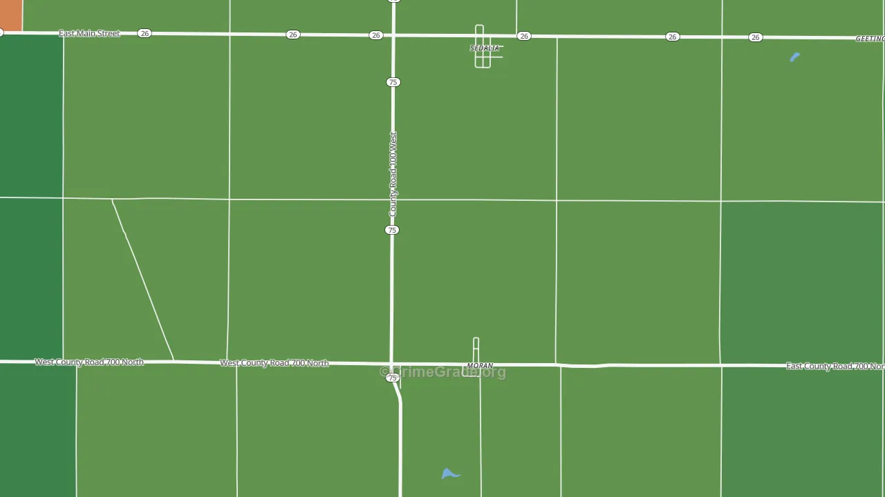 Moran, IN Map of Assault Rates