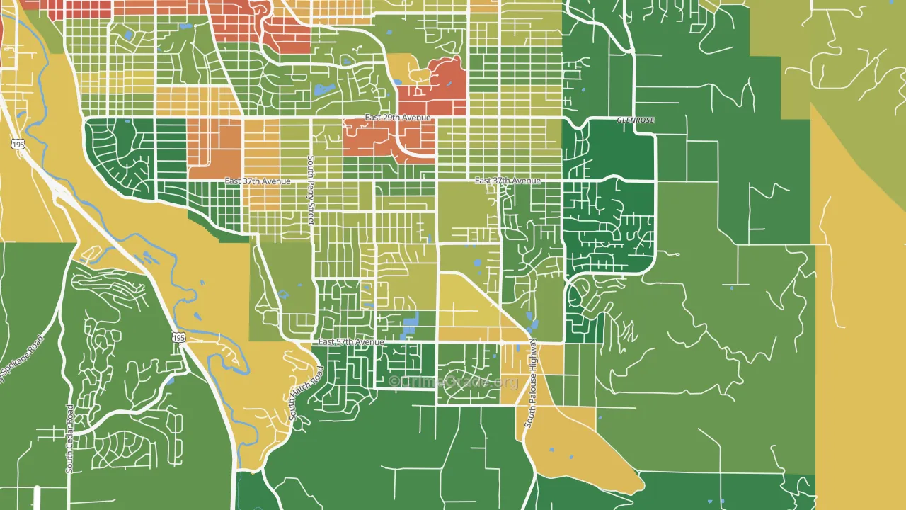 Moran Prairie, Spokane, WA Map of Assault Rates