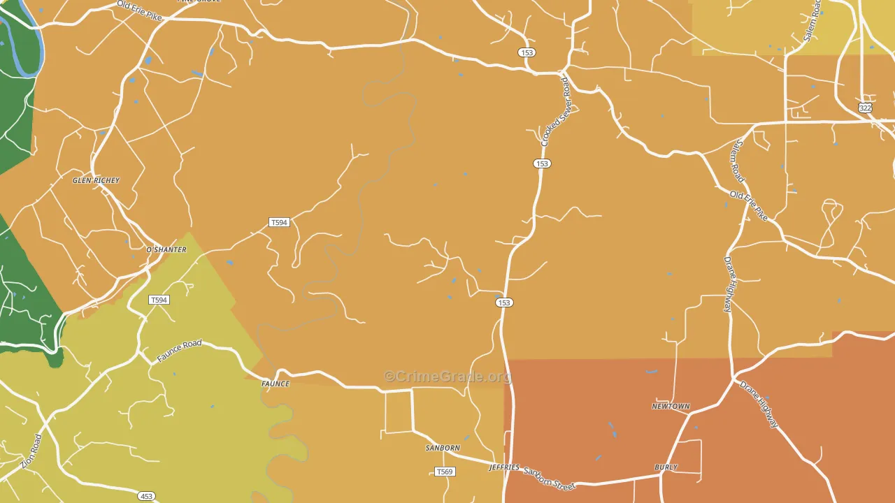 Morann, PA Map of Assault Rates