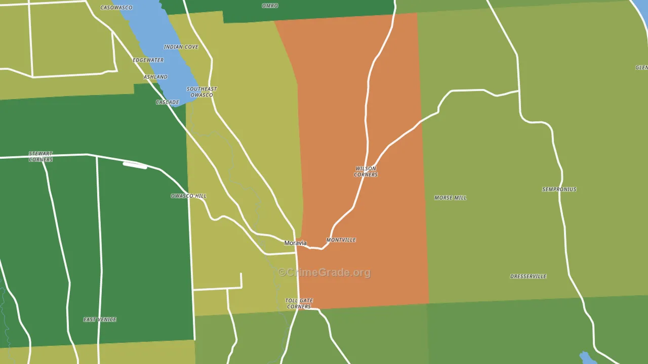 Moravia, NY Map of Assault Rates