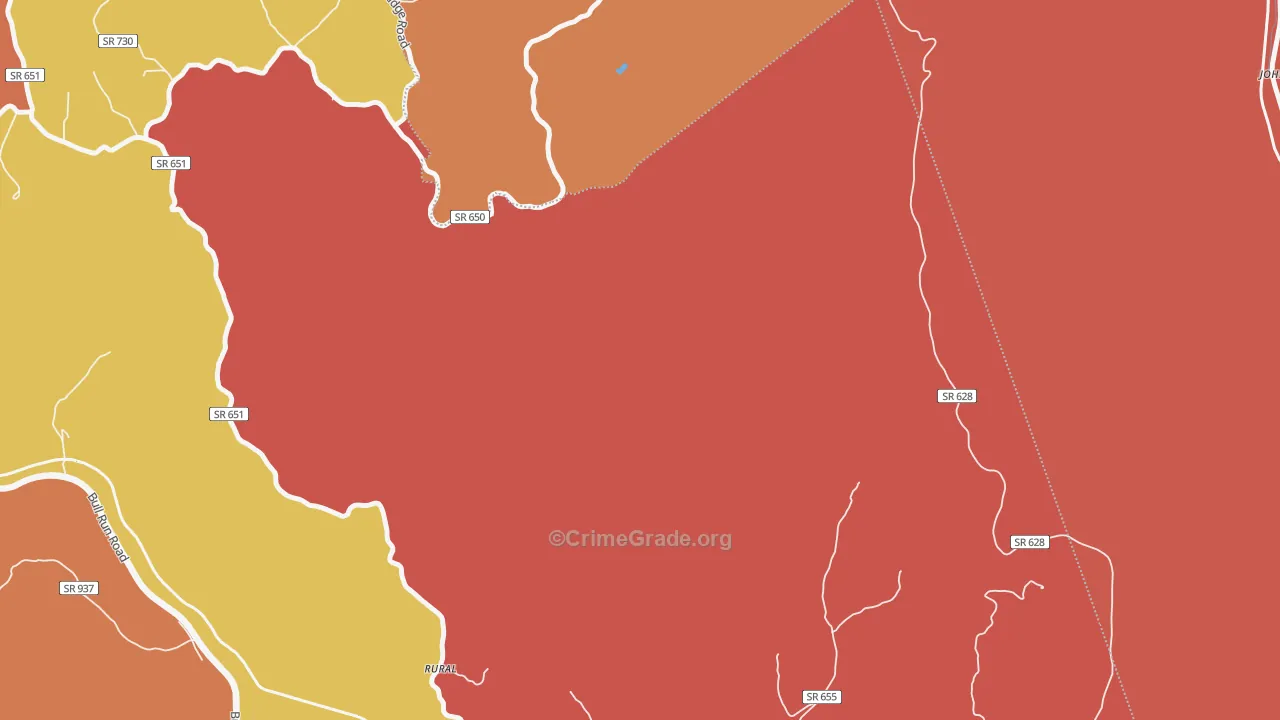 Morefield, VA Map of Assault Rates