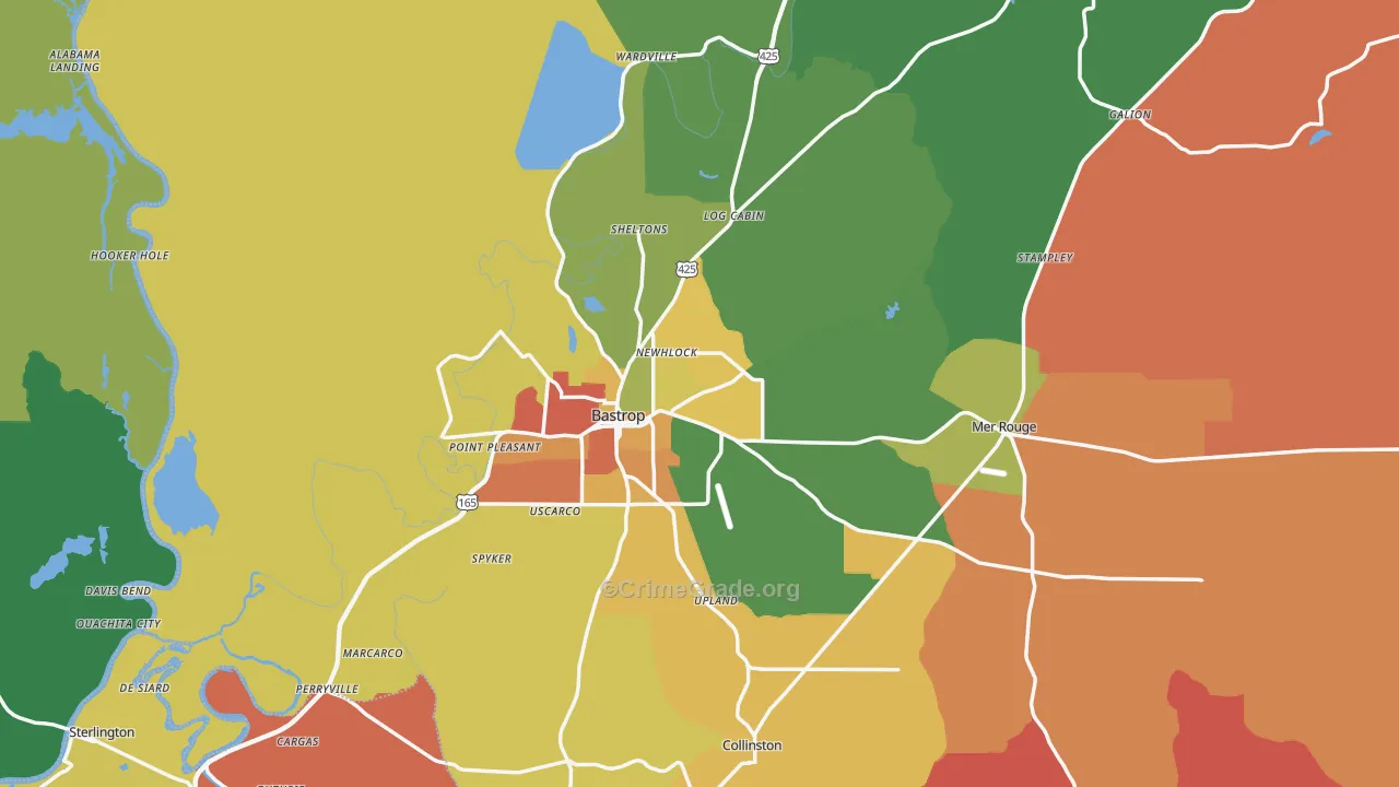 Morehouse Parish, LA Map of Assault Rates