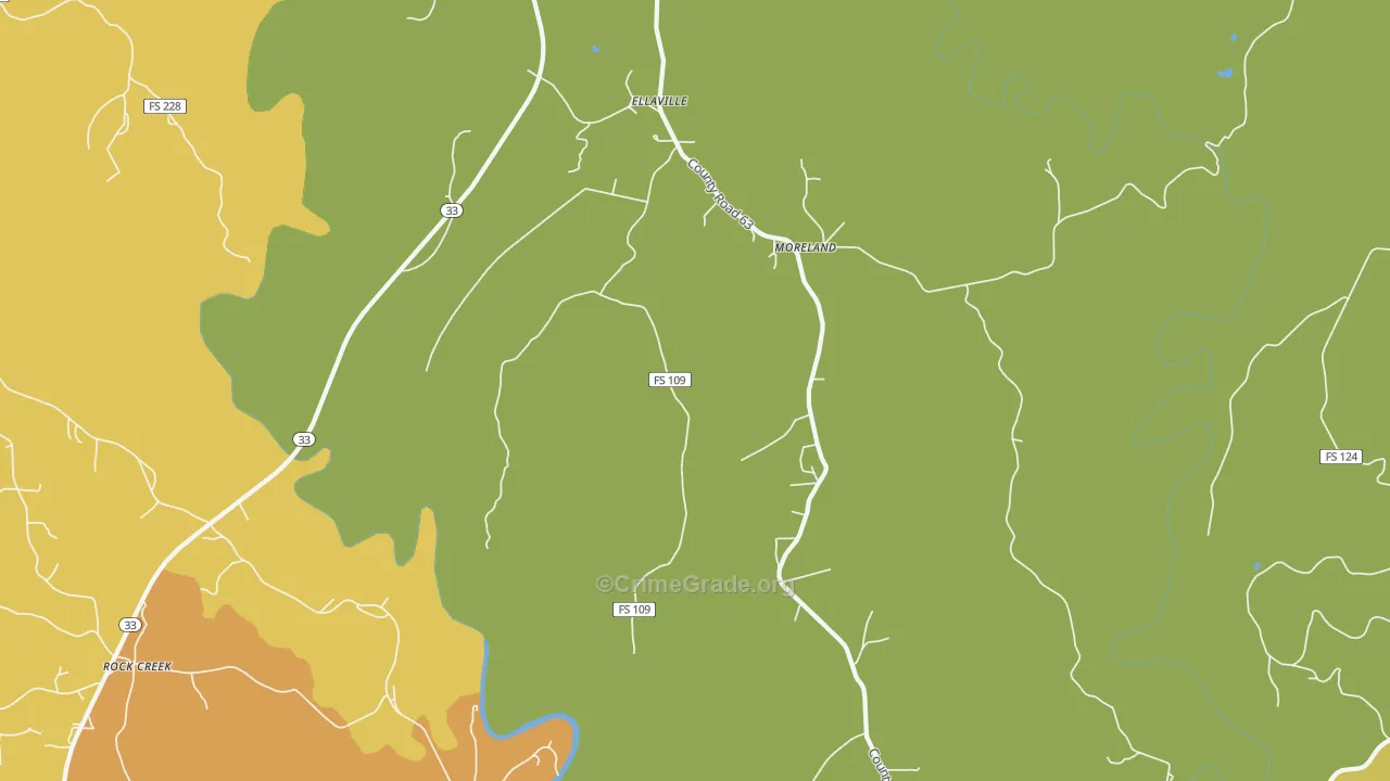 Moreland, AL Map of Assault Rates