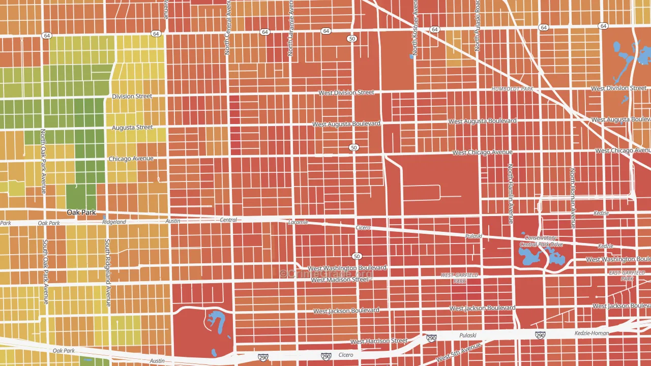 Moreland, Chicago, IL Map of Assault Rates