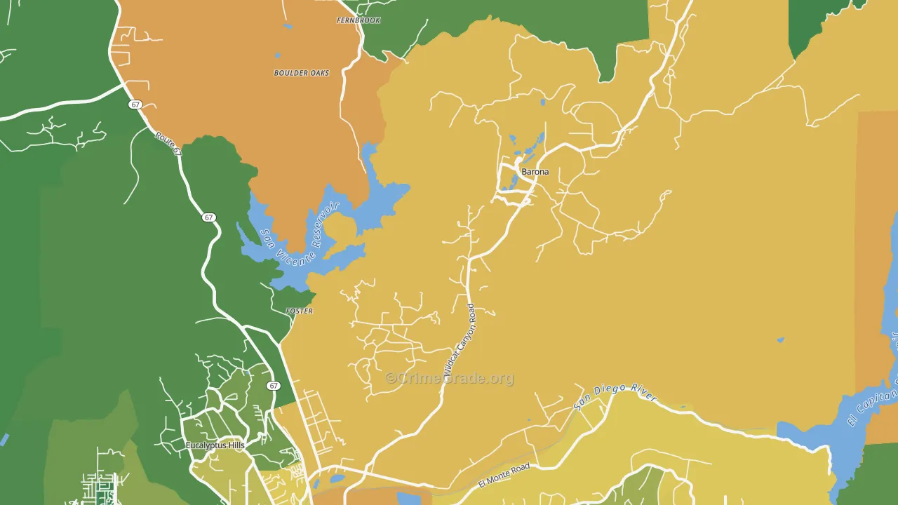 Morena, CA Map of Assault Rates