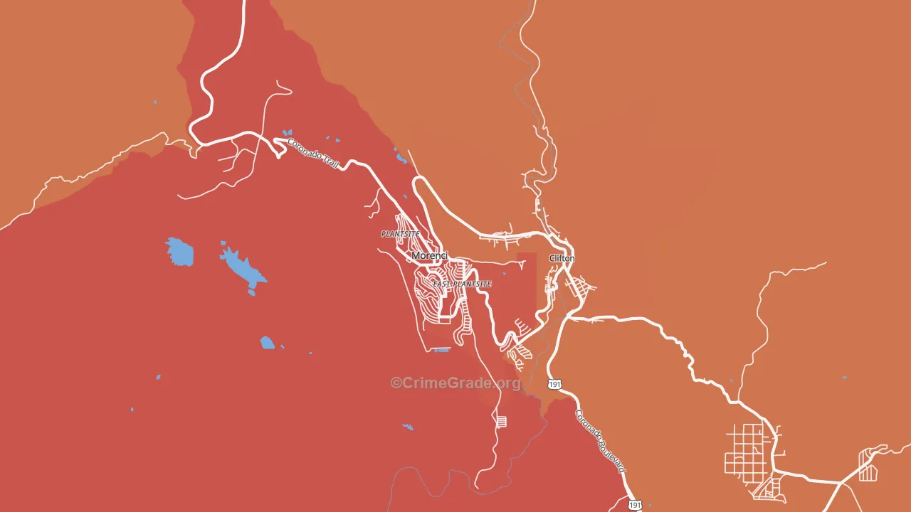 Morenci, AZ Map of Assault Rates
